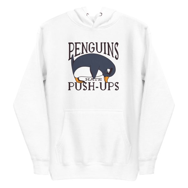unisex-premium-pullover-hoodie-white-front-6a1842a6862bc.jpg Penguin Funny Quote Hoodie