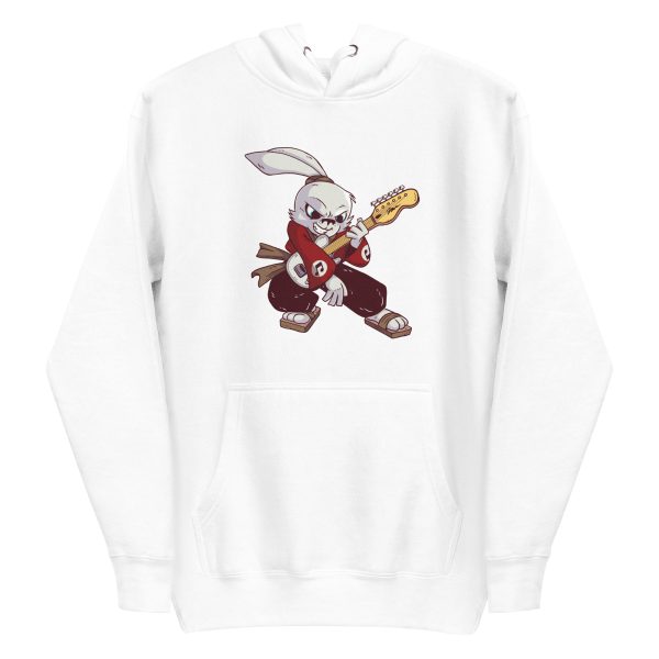 unisex-premium-pullover-hoodie-white-front-6a184c4d9f979.jpg Samurai Guitarist Rabbit Hoodie