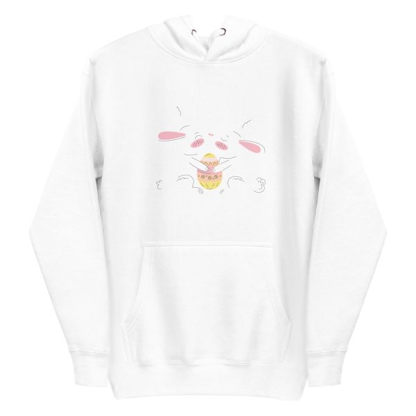 unisex-premium-pullover-hoodie-white-front-6a18edaa7ea8f.jpg Bunny Kisses Easter Wishes Hoodie