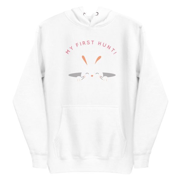unisex-premium-pullover-hoodie-white-front-6a18f67c79aaa.jpg My First Hunt Hoodie