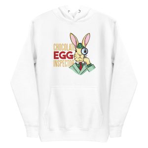 unisex-premium-pullover-hoodie-white-front-6a18f6c9acccd.jpg Chocolate Egg Inspector Hoodie