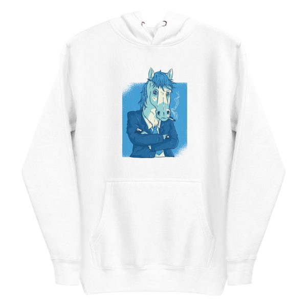 unisex-premium-pullover-hoodie-white-front-6a191b51713e6.jpg Horse In Business Suit Hoodie