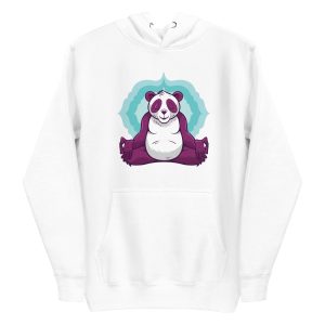 unisex-premium-pullover-hoodie-white-front-6a19211593dd1.jpg Panda Meditation Hoodie
