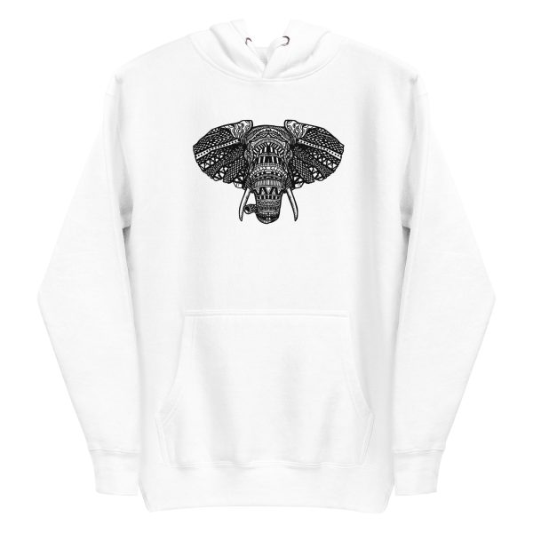 unisex-premium-pullover-hoodie-white-front-6a196e302eb5a.jpg African Elephant Mandala Hoodie