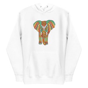 unisex-premium-pullover-hoodie-white-front-6a1983b601a02.jpg Colorful Elephant Mandala Hoodie