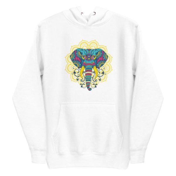 unisex-premium-pullover-hoodie-white-front-6a19845064f51.jpg Colorful Mandala Elephant Hoodie