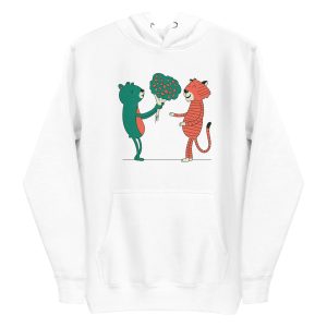 unisex-premium-pullover-hoodie-white-front-6a1bd40597fef.jpg Bear and Tiger Flowers Hoodie