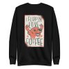 unisex-premium-sweatshirt-black-front-6a15835816512.jpg Coffee Dog Sweatshirt
