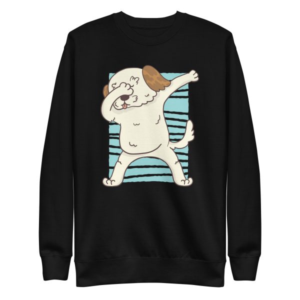 unisex-premium-sweatshirt-black-front-6a1596041adc7.jpg Dabbing Morkie Dog Sweatshirt