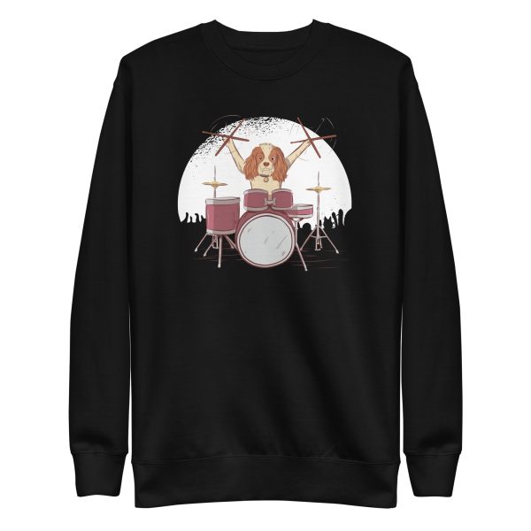 unisex-premium-sweatshirt-black-front-6a15accfdc2e2.jpg Drummer Dog Sweatshirt