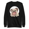 unisex-premium-sweatshirt-black-front-6a16536ad37a0.jpg Pug and Donut Sweatshirt