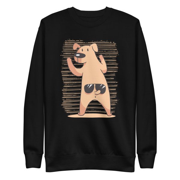 unisex-premium-sweatshirt-black-front-6a165d90687cd.jpg Funny Dog Tail Sunglasses Sweatshirt