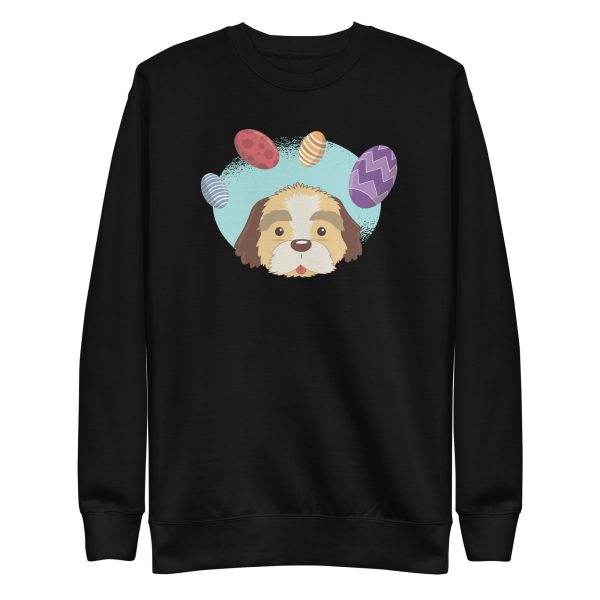 unisex-premium-sweatshirt-black-front-6a1686c476c48.jpg Easter Dog Sweatshirt