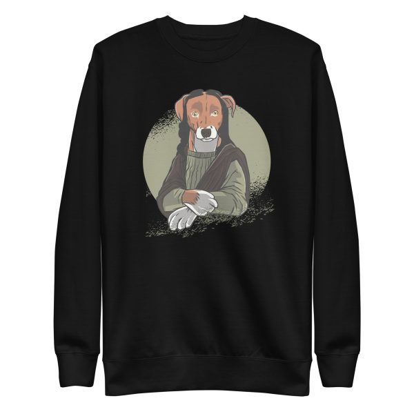 unisex-premium-sweatshirt-black-front-6a168724d157f.jpg Dog Monalisa Sweatshirt
