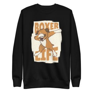 unisex-premium-sweatshirt-black-front-6a168b7fe9e17.jpg Boxer Dabbing Sweatshirt