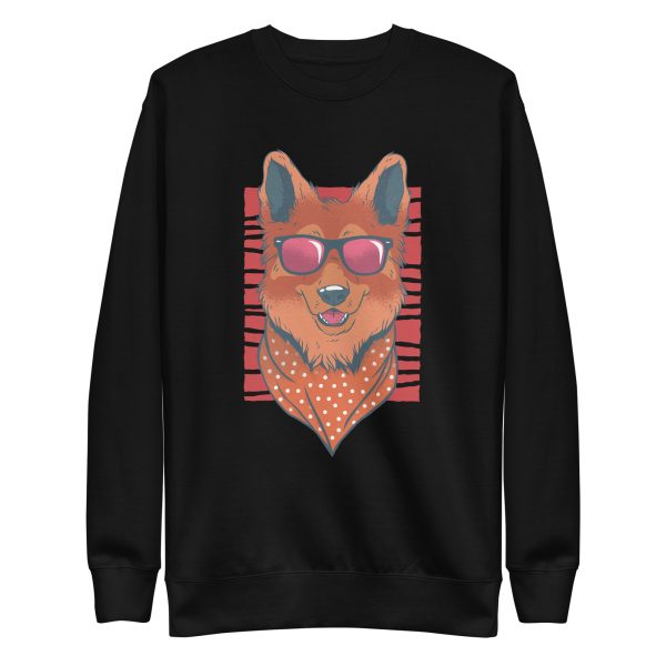 unisex-premium-sweatshirt-black-front-6a168f0275ccc.jpg German Shepherd Glasses Sweatshirt