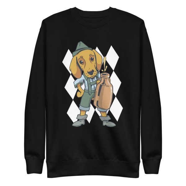 unisex-premium-sweatshirt-black-front-6a16931e2e88d.jpg Drinking Dachshund Dog Sweatshirt