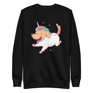 unisex-premium-sweatshirt-black-front-6a16942049542.jpg Unicorn Dog Sweatshirt