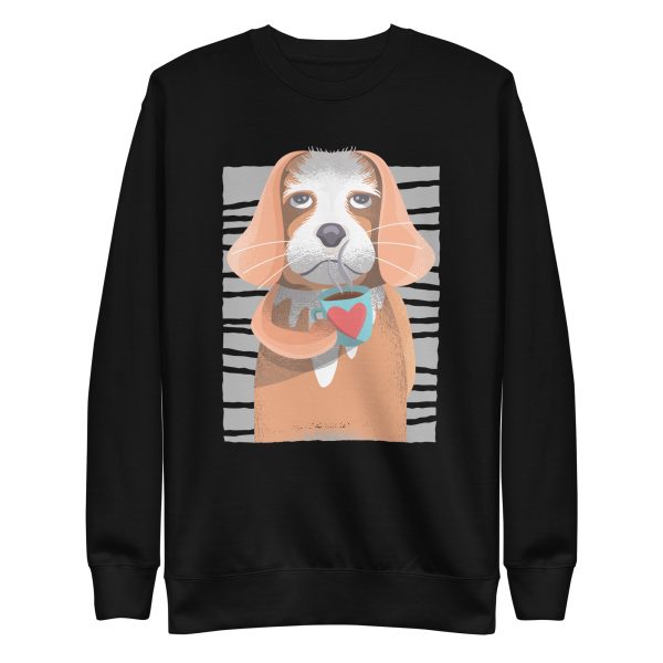 unisex-premium-sweatshirt-black-front-6a16949edc262.jpg Cavalier King Charles Coffee Sweatshirt