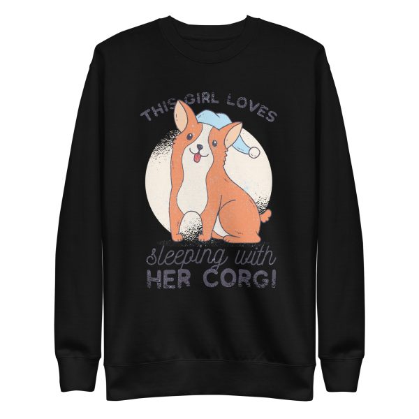 unisex-premium-sweatshirt-black-front-6a16c5087a361.jpg Sleepy Corgi Sweatshirt