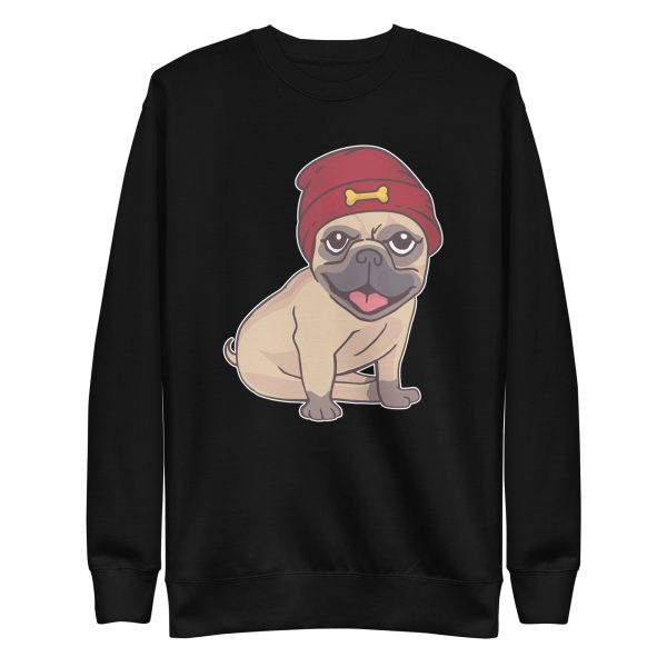 unisex-premium-sweatshirt-black-front-6a16c5a6db5b8.jpg Beanie Pug Sweatshirt