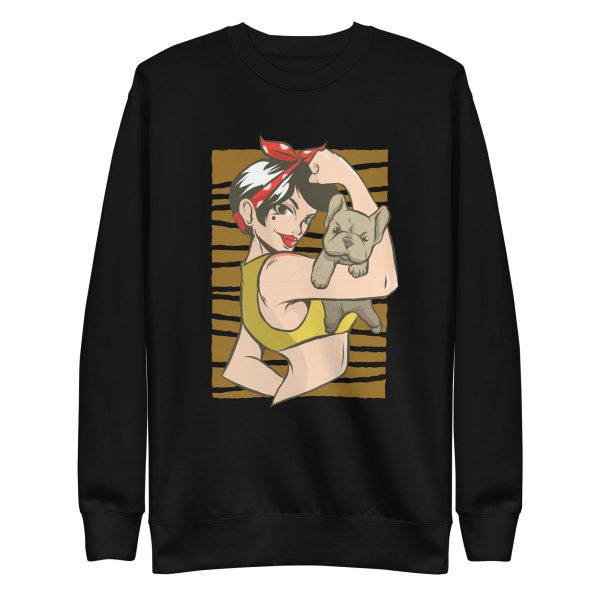 unisex-premium-sweatshirt-black-front-6a16c75c106d0.jpg Pin Up Bulldog Sweatshirt