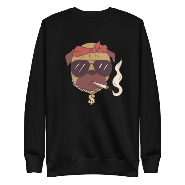 unisex-premium-sweatshirt-black-front-6a16c7c13597a.jpg Thug Pug Sweatshirt