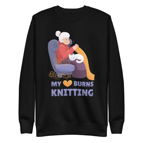 unisex-premium-sweatshirt-black-front-6a16d428d2bf3.jpg Knitting Granny Sweatshirt