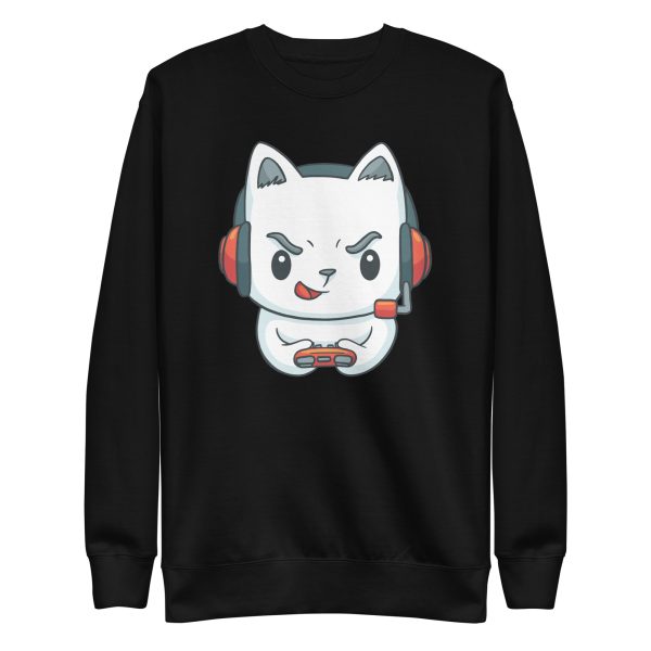 unisex-premium-sweatshirt-black-front-6a16d687f091c.jpg Gamer Cat Sweatshirt