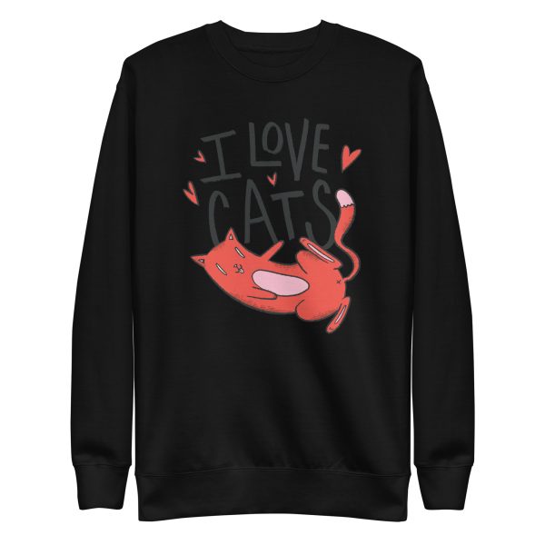 unisex-premium-sweatshirt-black-front-6a16d9450ad5d.jpg I Love Cats Sweatshirt