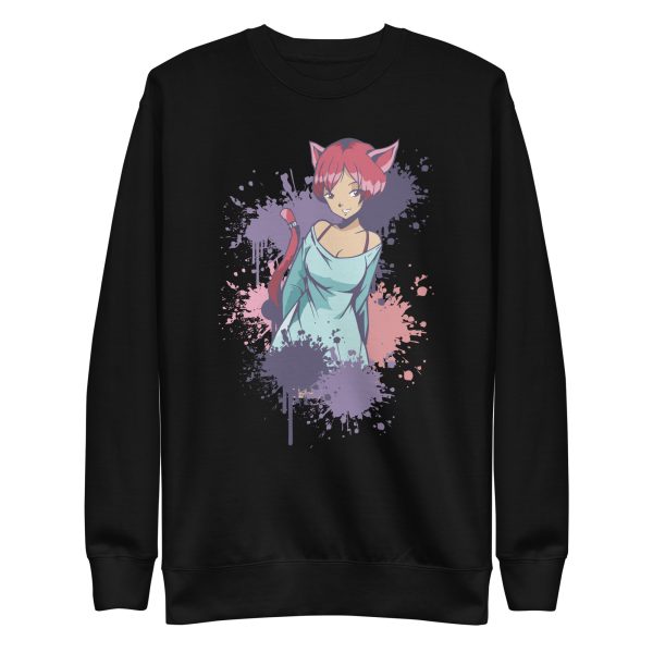 unisex-premium-sweatshirt-black-front-6a16d99189ac9.jpg Neko Girl Colourful Sweatshirt