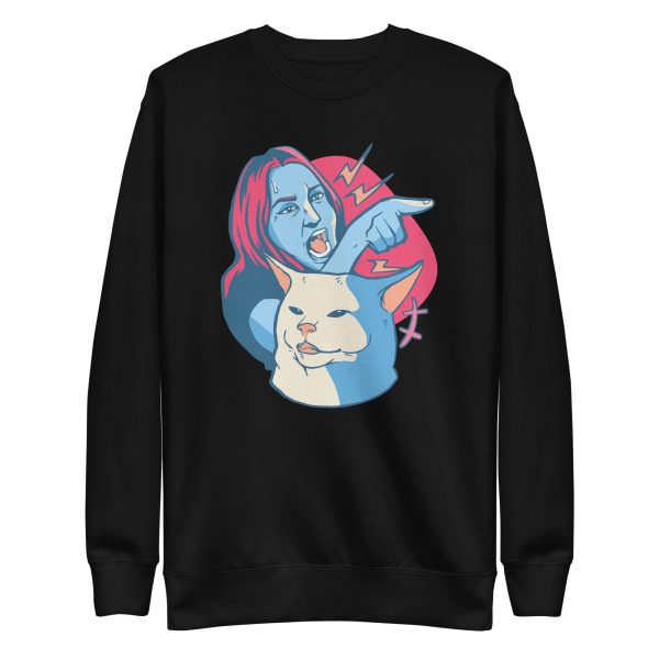 unisex-premium-sweatshirt-black-front-6a16e02f45ccf.jpg Screaming Lady Meme Sweatshirt