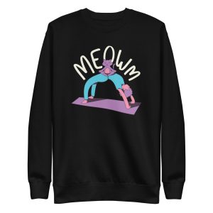 unisex-premium-sweatshirt-black-front-6a16e51bab20c.jpg Meow Yoga Sweatshirt