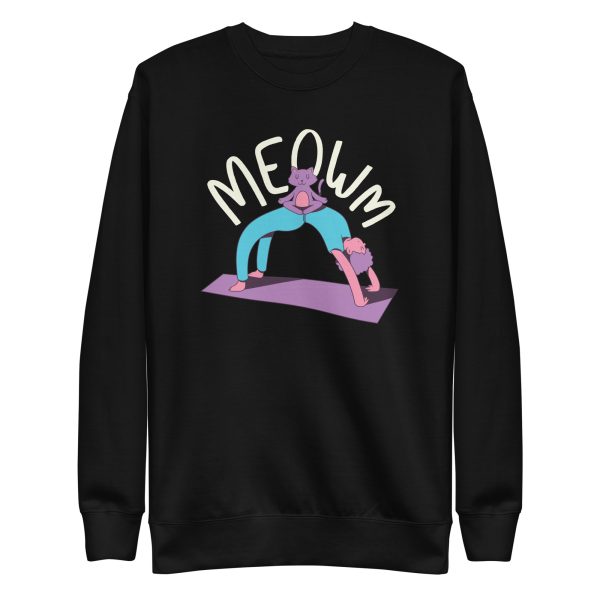 unisex-premium-sweatshirt-black-front-6a16e51bab20c.jpg Meow Yoga Sweatshirt