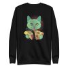 unisex-premium-sweatshirt-black-front-6a16e723b6cb0.jpg Cosmic Cat Sweatshirt