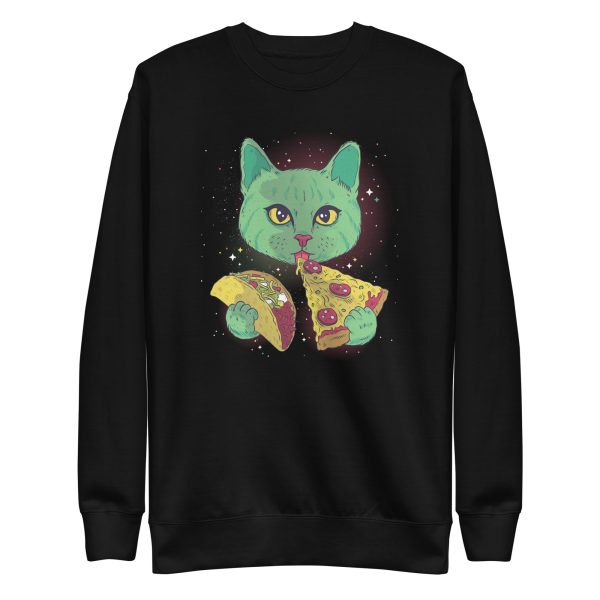 unisex-premium-sweatshirt-black-front-6a16e723b6cb0.jpg Cosmic Cat Sweatshirt