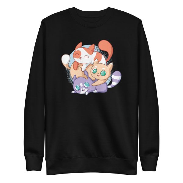 unisex-premium-sweatshirt-black-front-6a16e7e1efb97.jpg Cute Cats Playing Sweatshirt