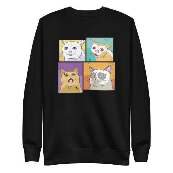 unisex-premium-sweatshirt-black-front-6a16e831eeab6.jpg Meme Cats Sweatshirt