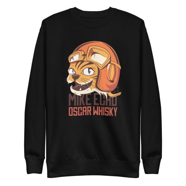 unisex-premium-sweatshirt-black-front-6a16f30cb921d.jpg Aviator Cat Sweatshirt
