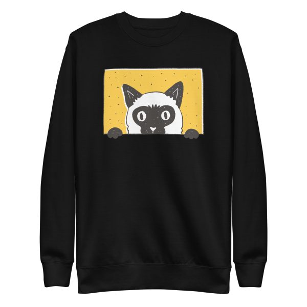 unisex-premium-sweatshirt-black-front-6a16f3bfe44da.jpg Peeking Cat Sweatshirt