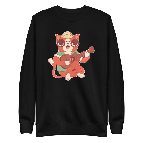 unisex-premium-sweatshirt-black-front-6a16f4110732e.jpg Ukulele Cat Sweatshirt