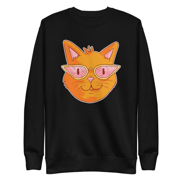 unisex-premium-sweatshirt-black-front-6a16f46dc6d30.jpg Stylish Glasses Cat Sweatshirt