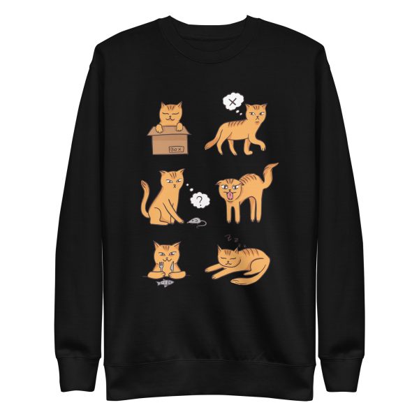 unisex-premium-sweatshirt-black-front-6a16f4e708fe8.jpg Cat Moods Sweatshirt