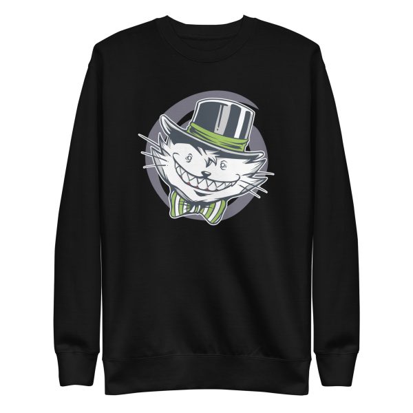 unisex-premium-sweatshirt-black-front-6a16f5d6b4ee3.jpg Crazy Creepy Cat Sweatshirt