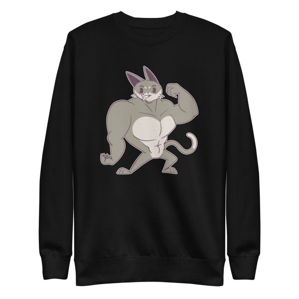 unisex-premium-sweatshirt-black-front-6a16f83ac7524.jpg Muscle Cat Sweatshirt