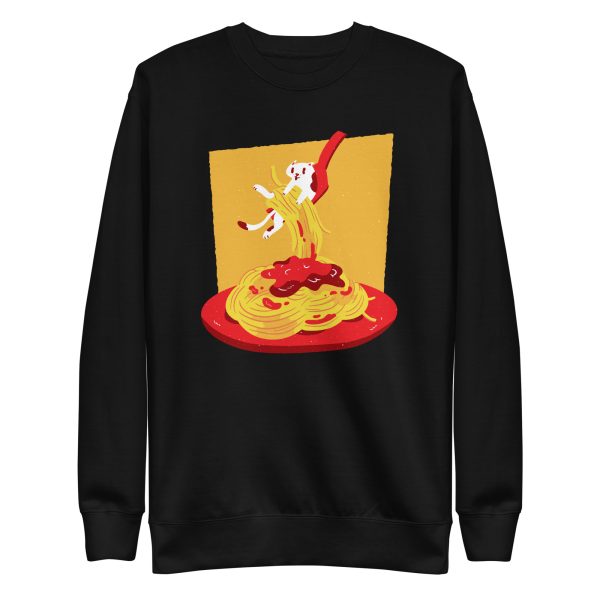 unisex-premium-sweatshirt-black-front-6a16f88c4897d.jpg Pasta Cat Sweatshirt