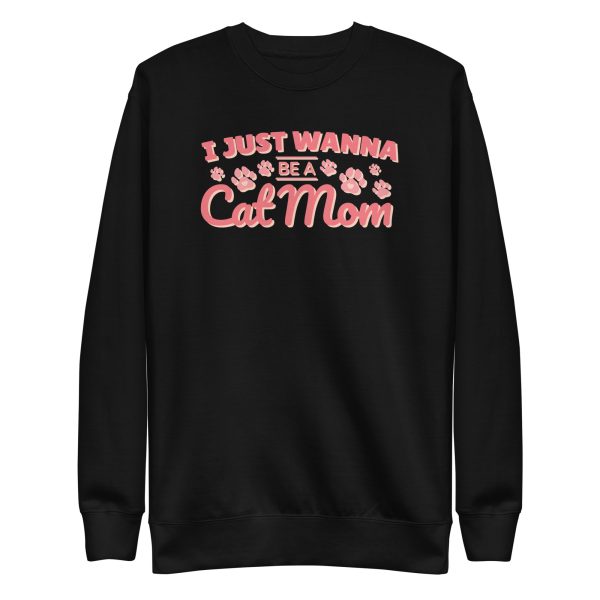 unisex-premium-sweatshirt-black-front-6a16fbed88a15.jpg Cat Mom Sweatshirt