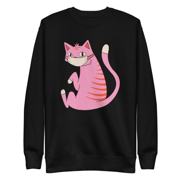 unisex-premium-sweatshirt-black-front-6a179bf518b35.jpg Face Mask Cat Sweatshirt