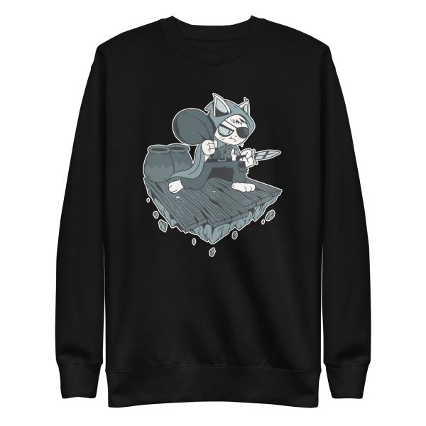 unisex-premium-sweatshirt-black-front-6a179c947c4ff.jpg Thief Cat Sweatshirt
