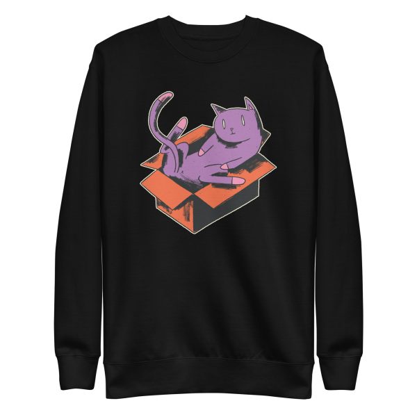 unisex-premium-sweatshirt-black-front-6a179de44d25e.jpg Cat In Box Sweatshirt